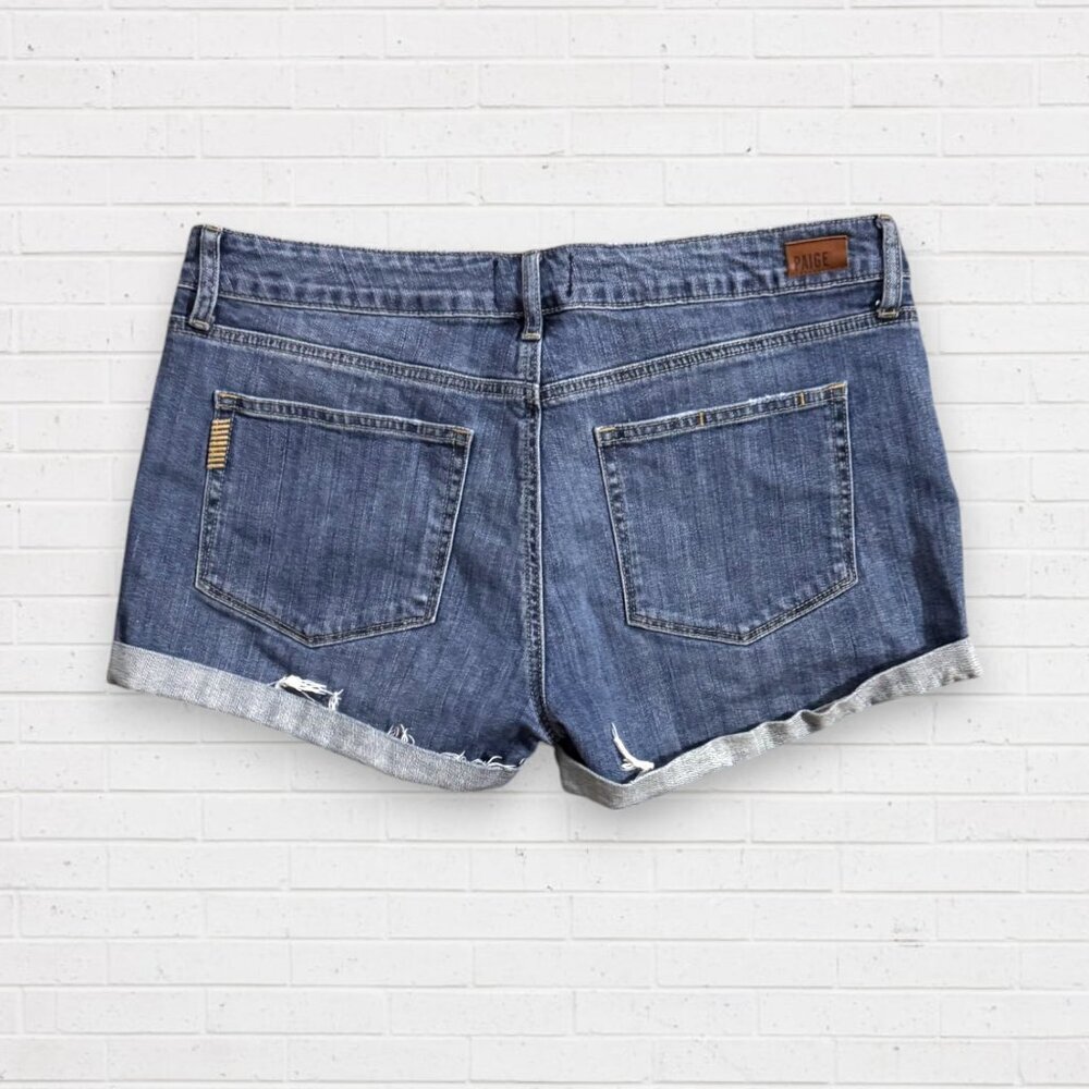 PAIGE Denim Rolled Hem Jeans Shorts Size 31 - Picture 2 of 3